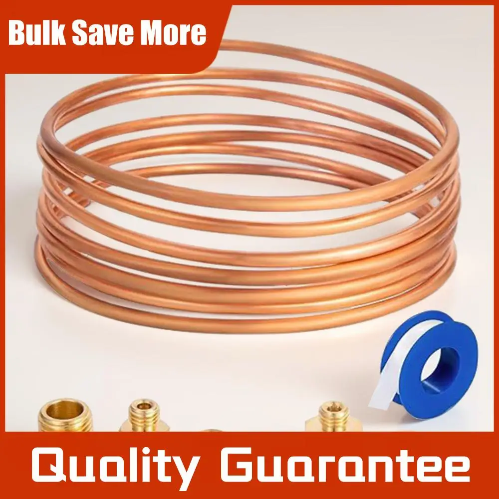 72 Inch Mechanical Oil Pressure Gauge Tubing Kit 1/8 Diameter Copper Line Tubing Install Kit W/Fittings