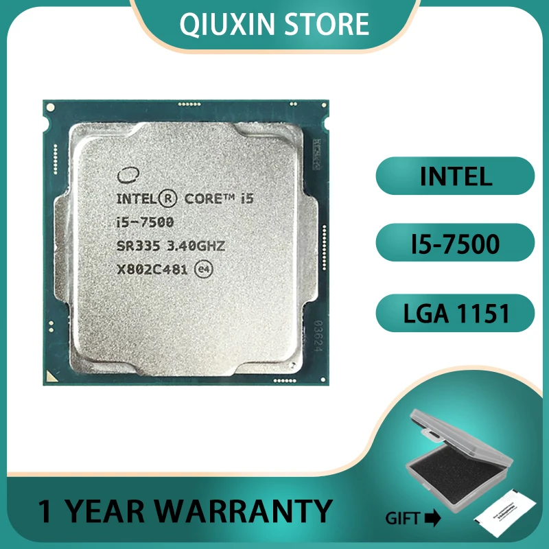 Б/у процессор Intel Core i5 7500 3,4  Мб 65 Вт LGA 1151,ГГц четырехъядерный четырехпоточный Процессор 6