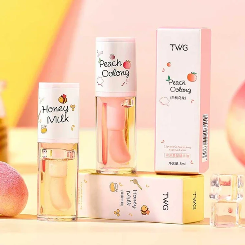 5 مللي زيت جوهر الشفاه المرطب الأبيض الخوخ عسل الألونج الحليب الشفاف المغذي العناية بالشفاه النفط الكرز الشفاه بلسم 2026