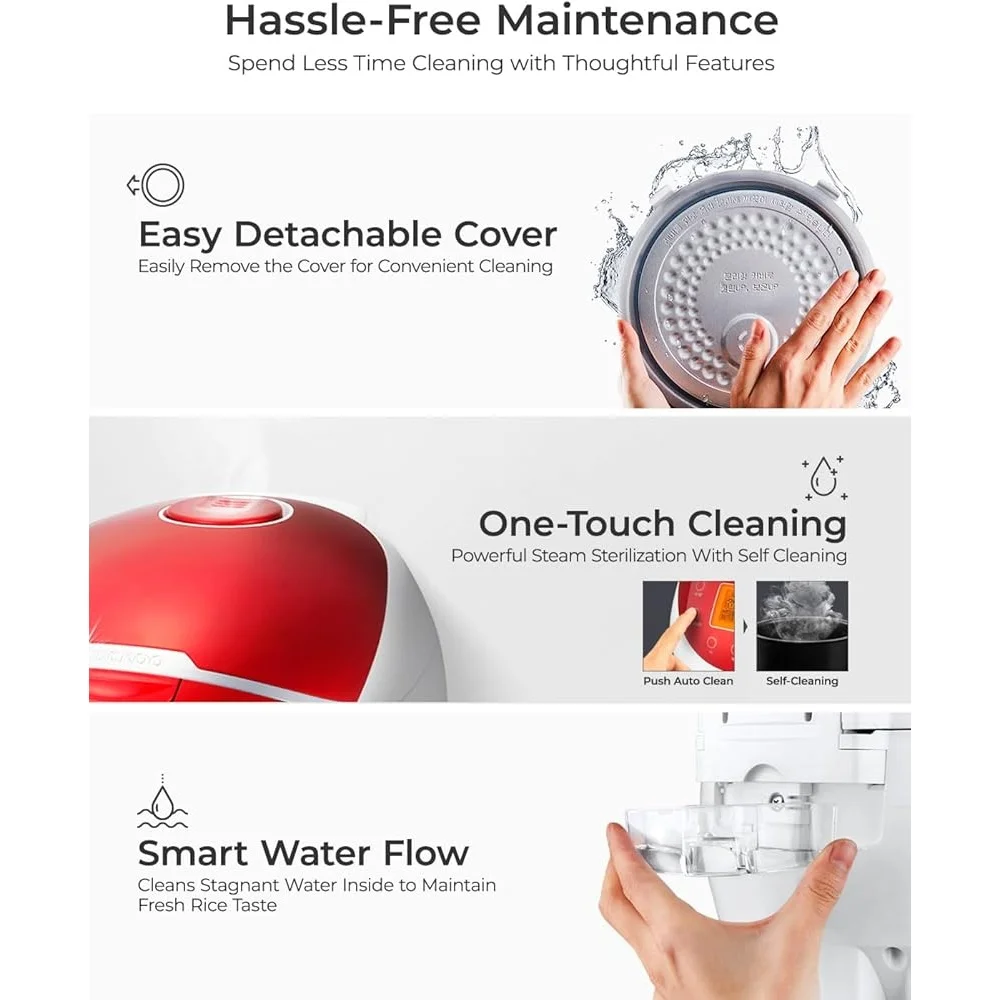 6-kops rijstkoker LCD-scherm Fuzzy Logic Turbo-stoompap 11 menu-opties Gemakkelijk schoon te maken Ideale gezinsmaaltijden