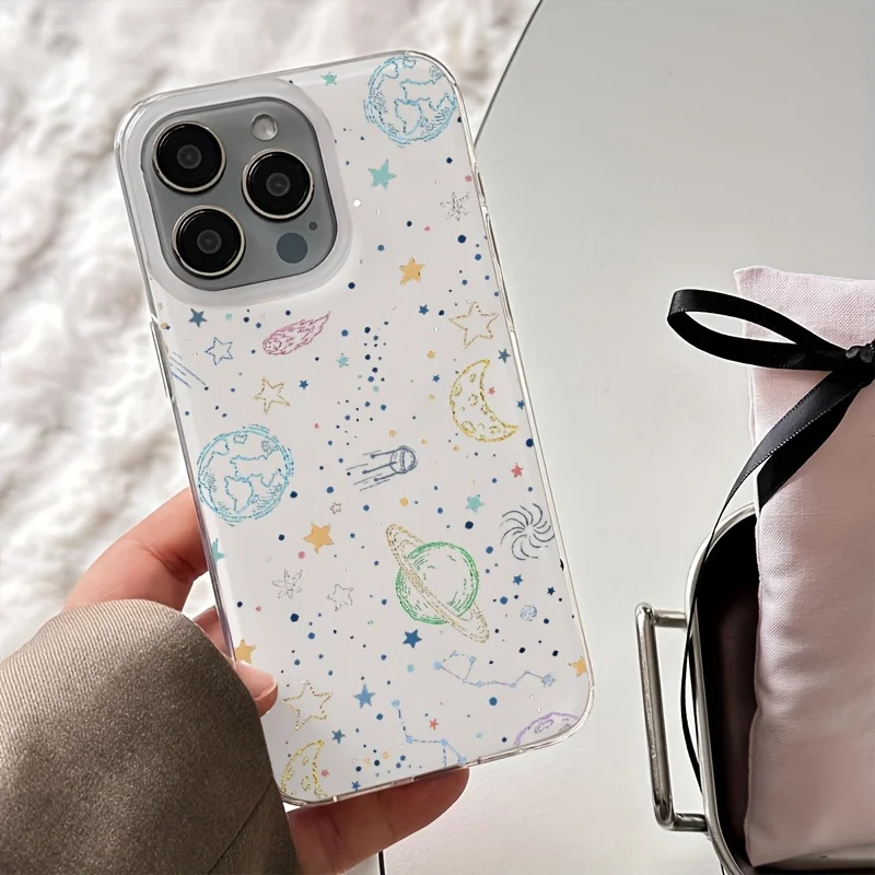 Bumper Phone Case For Samsung Galaxy S25 S23 Plus S26 S24 Ultra A55 A57 A56 A37 A17 A27 A07 A06 Bumper Colorful Planet INS Cover