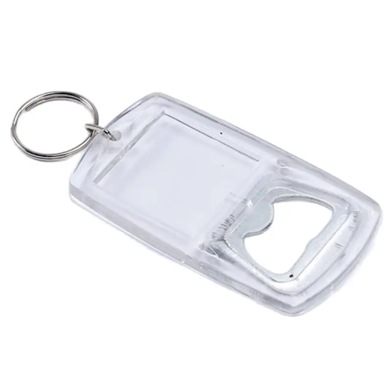 1Pcs DIY Picture Frame Keyring Holder Blank Keychain Wine Opener Custom Personalised Insert Photo