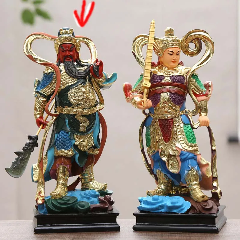 Taoist Buddhism HOME Shrine efficacious protection Gold plating Patron saint GUAN GONG God FENG SHUI statue large