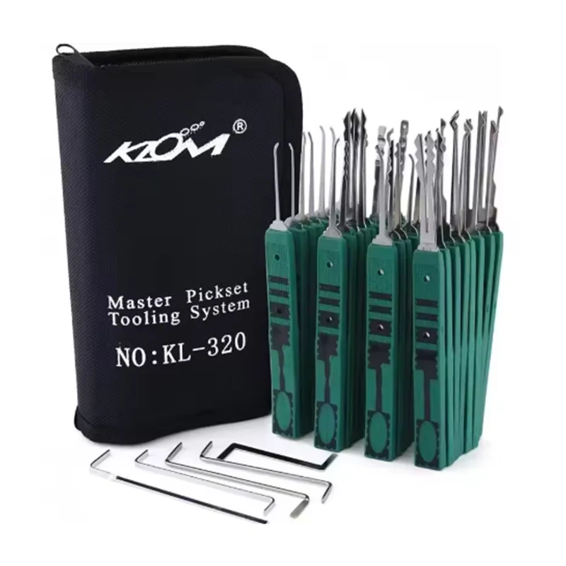 

KLOM320 KLOM-320, ручка 32, одинарный крючок, гражданские замки, зеленые, несколько сцен, использование слесарных аппаратных средств, кожаная упаковка