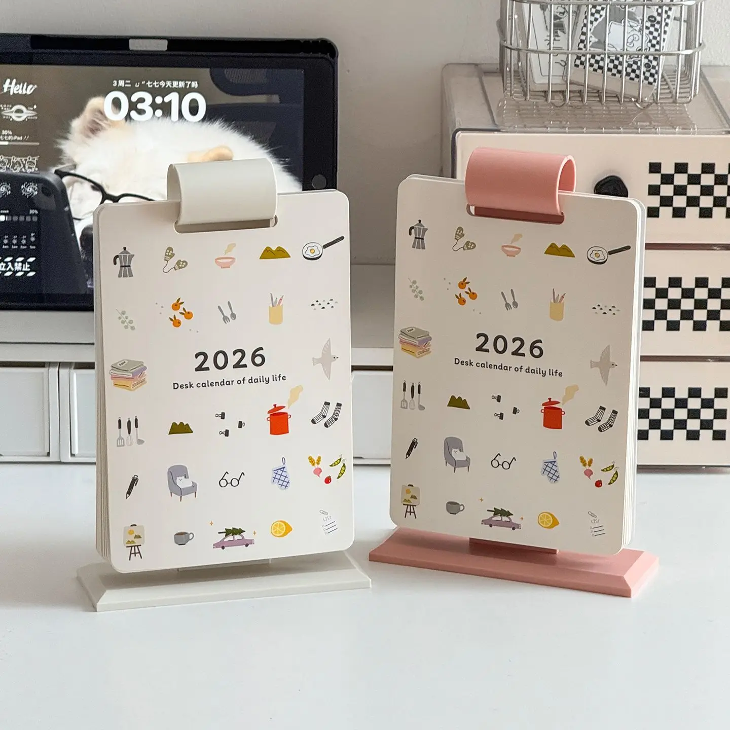 Ins Flip 2026 Calendar Planner Desktop Calendar Table Ornament Perpetual Calendar Note Planner Stationery Office Supplies