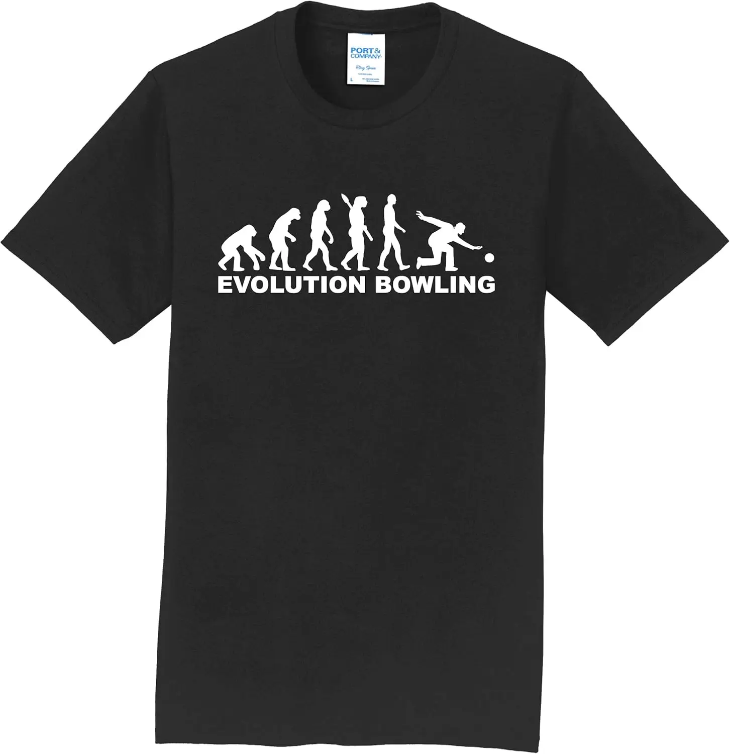 Logo Infusion - I Am Bowling - Black T-Shirt 100% Cotton - Bowling Evolution - White Print - Design 00BT