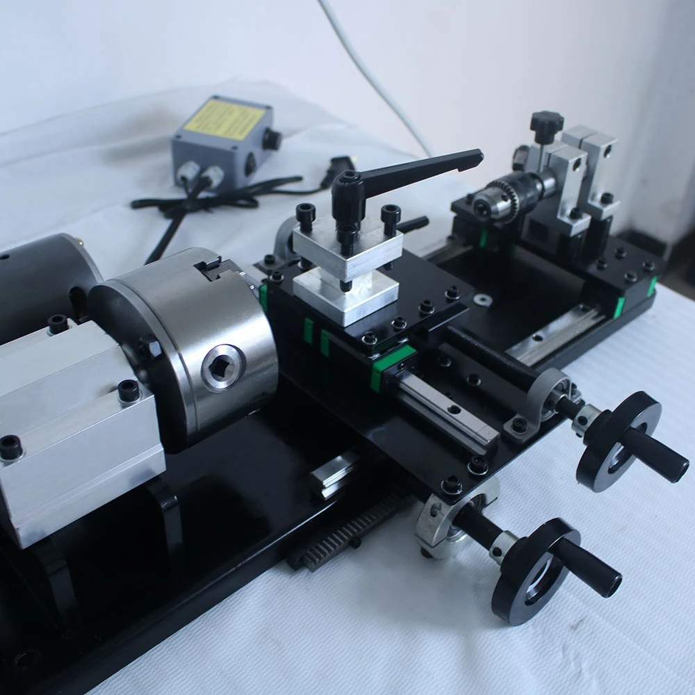 JSC-7075D Professional Billiard Pool Cue Repairing Machine for Snooker & Pool, Variable Speed Shift Rail Lathe for Workshop Use