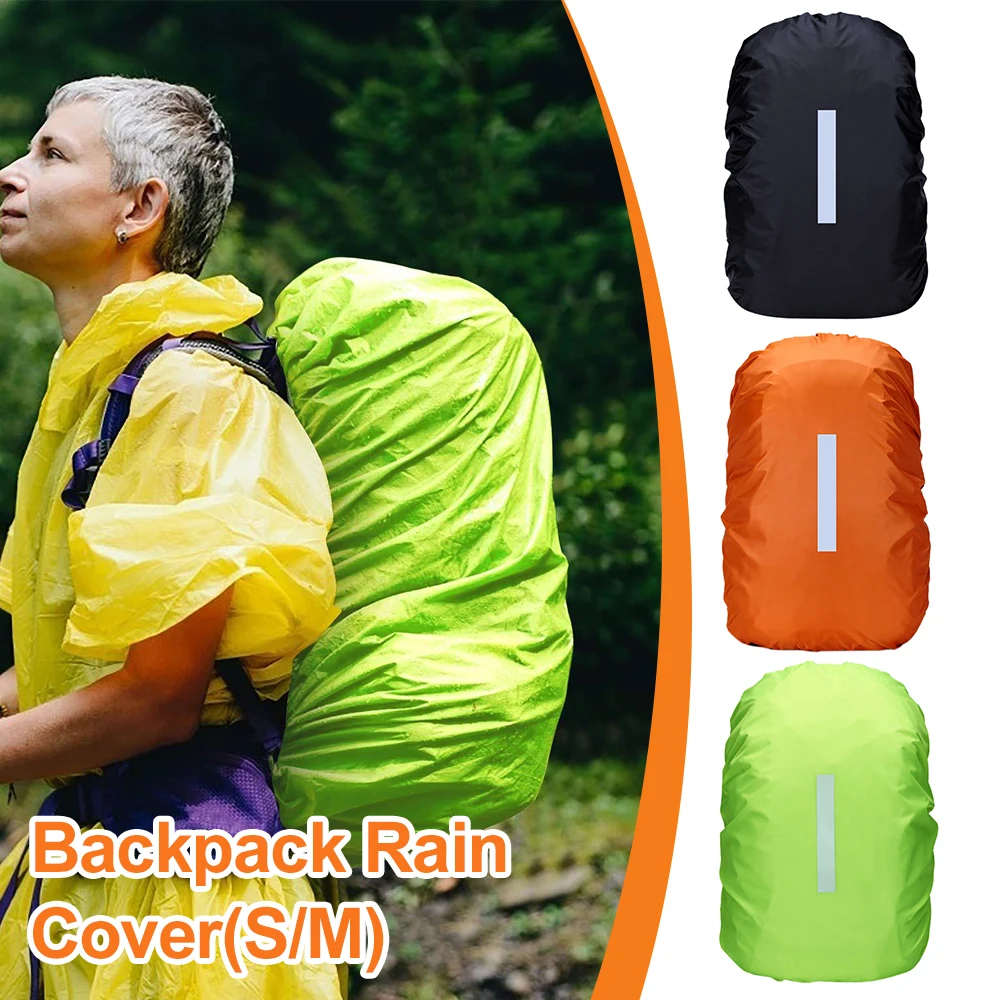 Waterproof Backpack Rain Cover Antislip Cross Buckle Strap Ultralight Compact Portable Backpack Cover with Reflective Strips