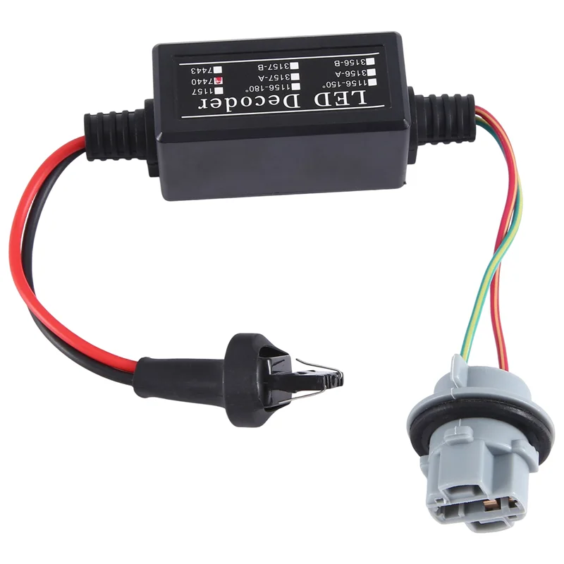 

B63B-1 Pair Black 7440 LED Light Fault Decoder Brake Light Fault Decoder Signal Light Fault Decoder Light Fault Decoder