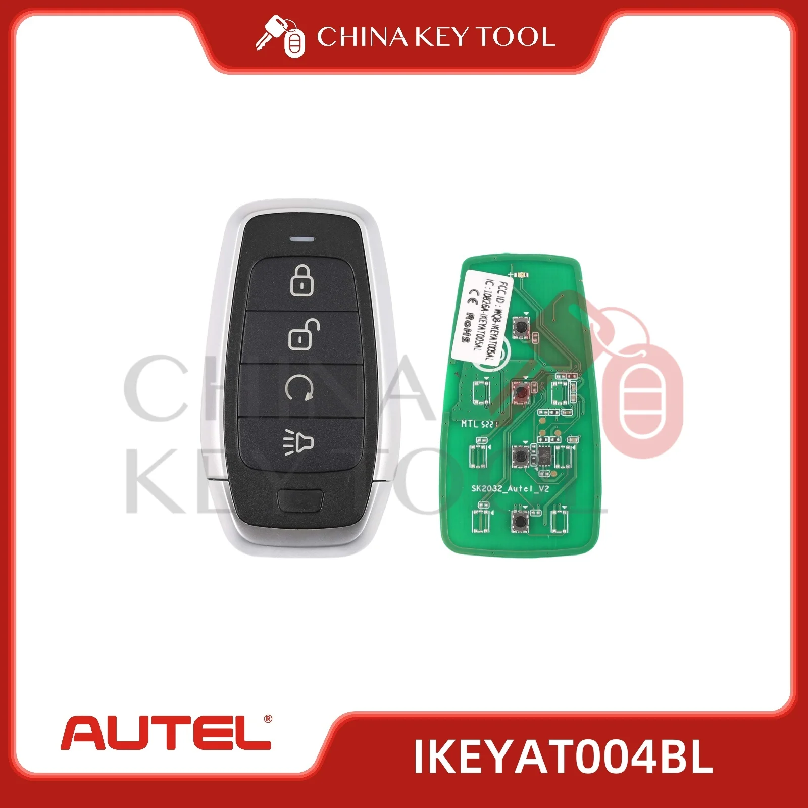 

1PCS Autel IKEYAT004BL AT004BL Independent Universal Smart Remote Key 4 Buttons For Autel Smart Key For KM100 IM508 IM608 KM100E