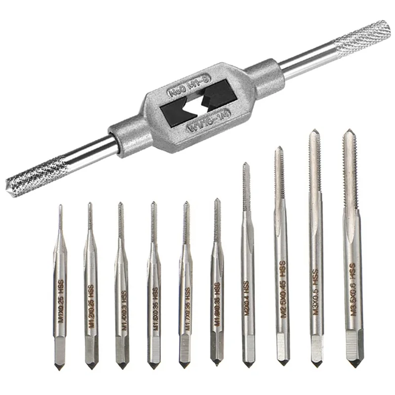 

10Pcs Micro-Taps Bit Small Hand Screw Thread Taps M1-M3.5 HSS Mini Metric Plug Tap Screw Tap Drill Tapping Tool