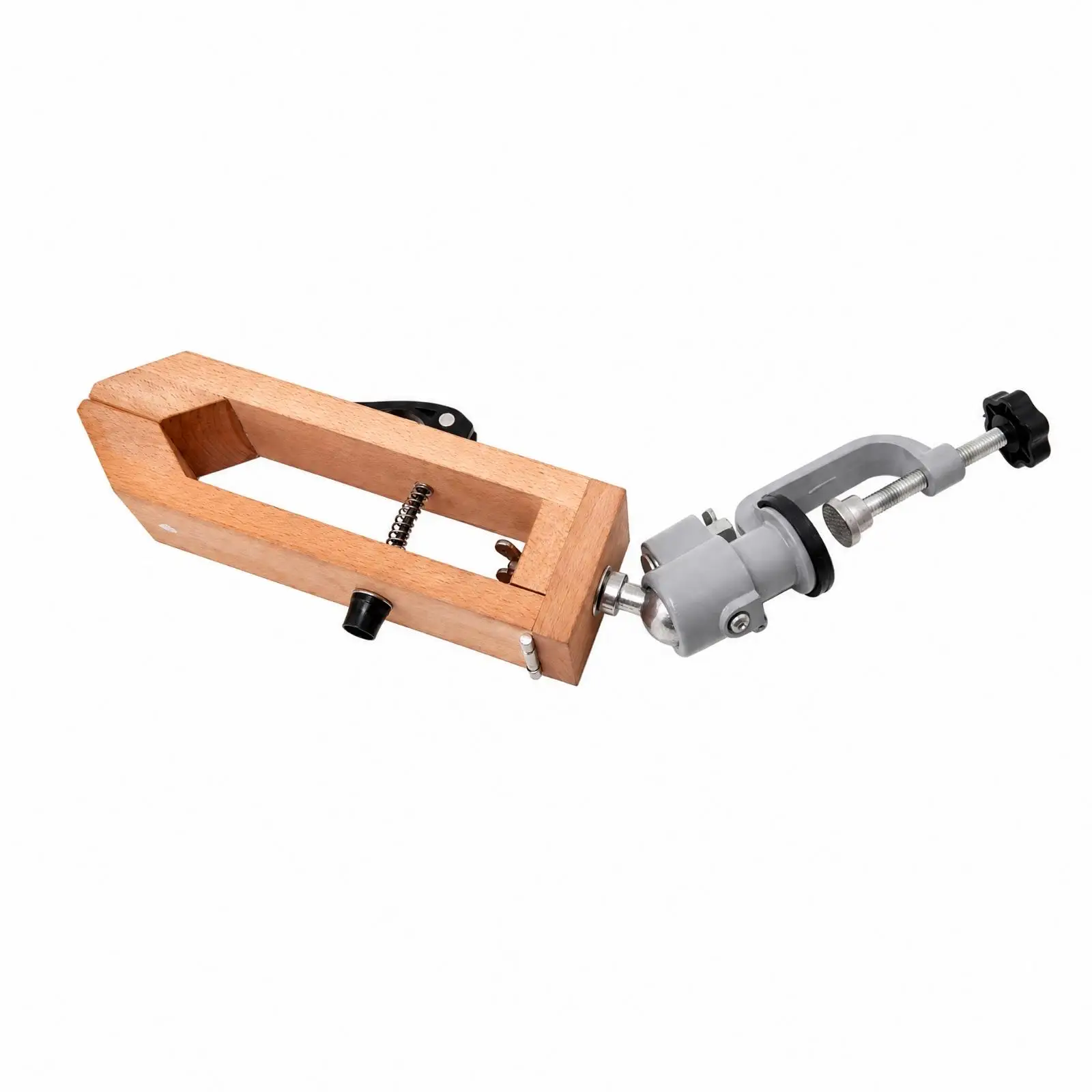 Beech Wood Stitching Clamp with Aluminum Mounting Clamp 360° Rotation Rotating Leather Sewing Stitching Stand Rotatable Craft