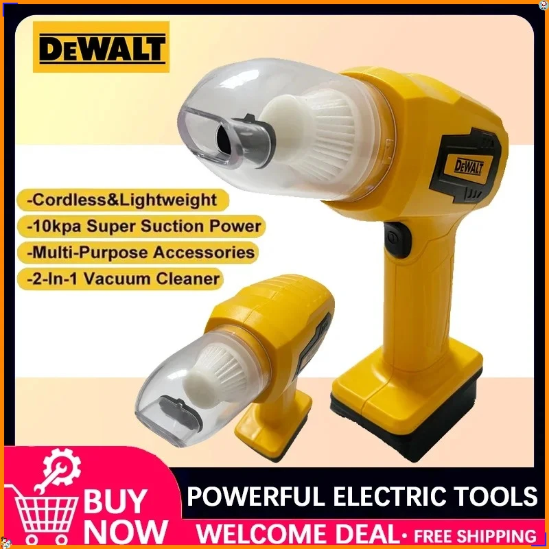 

Беспроводной мини-пылесос DEWALT с мощным всасыванием, ручной, для дома, с функцией выдува, 7 насадок, для аккумуляторов DEWALT