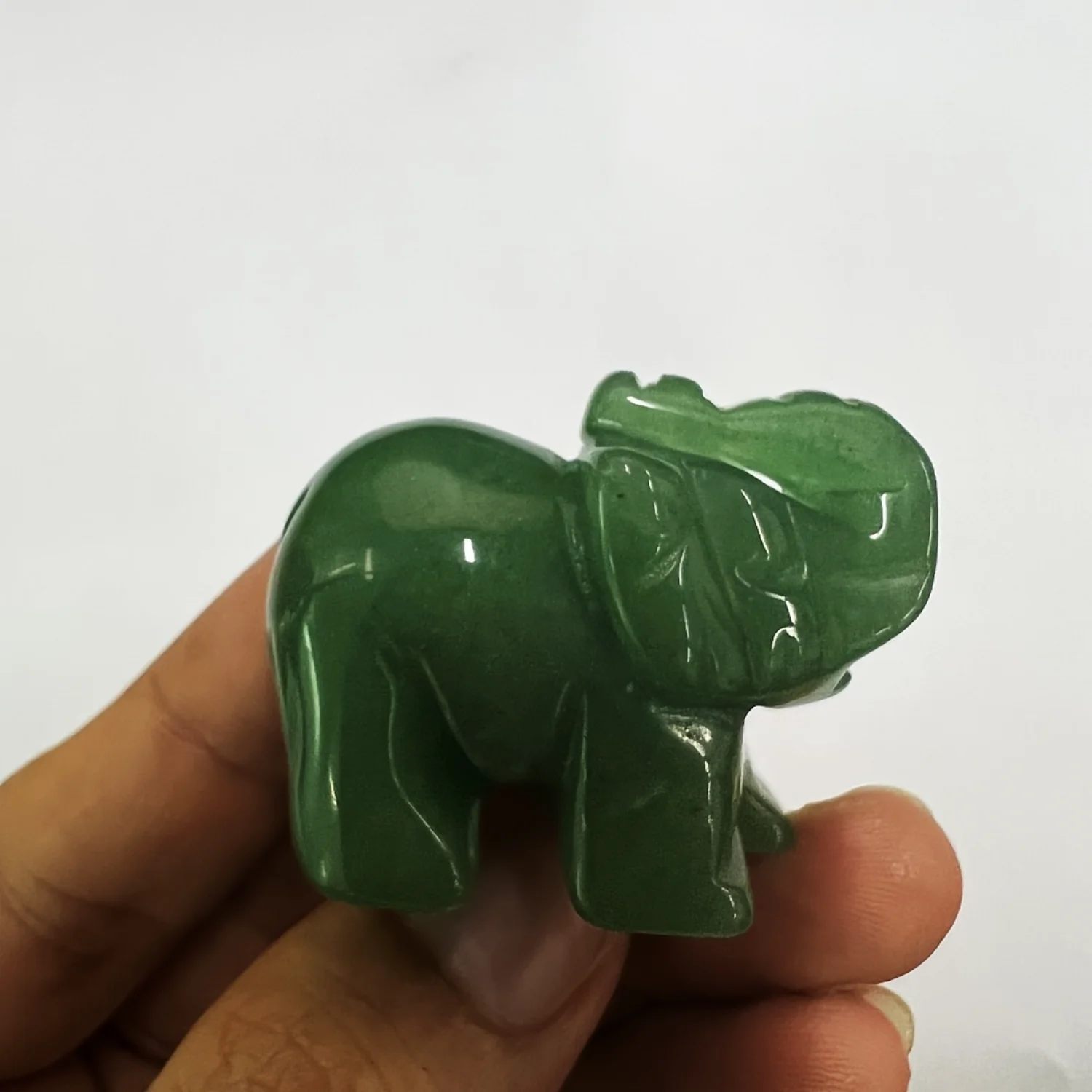 Handcrafted Green Aventurine Elephant: Serene Crystal Decor for Home or Office, Energy Enhancer - Exquisite!