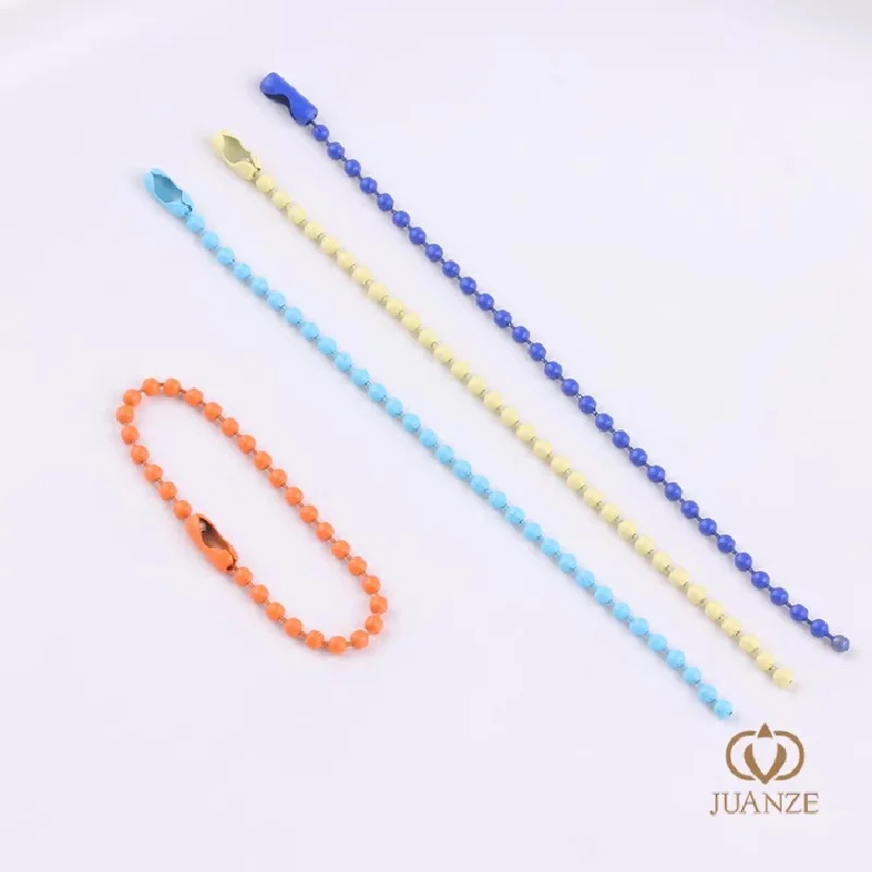 

20PCS 2.0/2.4mm 12cm Iron Spray Paint Chain Colorful Ball Bead Connection Chain for Keychain Pendant Tag Chain Toy Hanging Chain