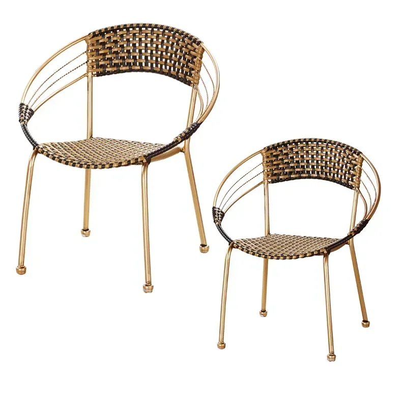 Rattan chair Small rattan Home woven  Children's rattan Stool back chair can be stacked adult leisure