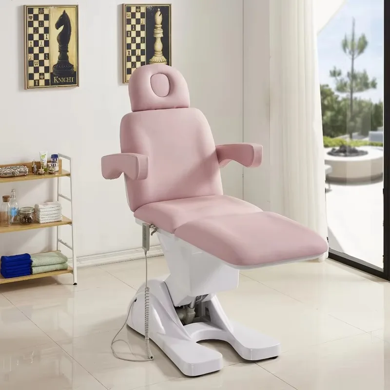 Cama de belleza, silla reclinable plegable portátil, mesa de masaje suave, reposapiés ajustable, muebles, cama de Spa de operación eléctrica