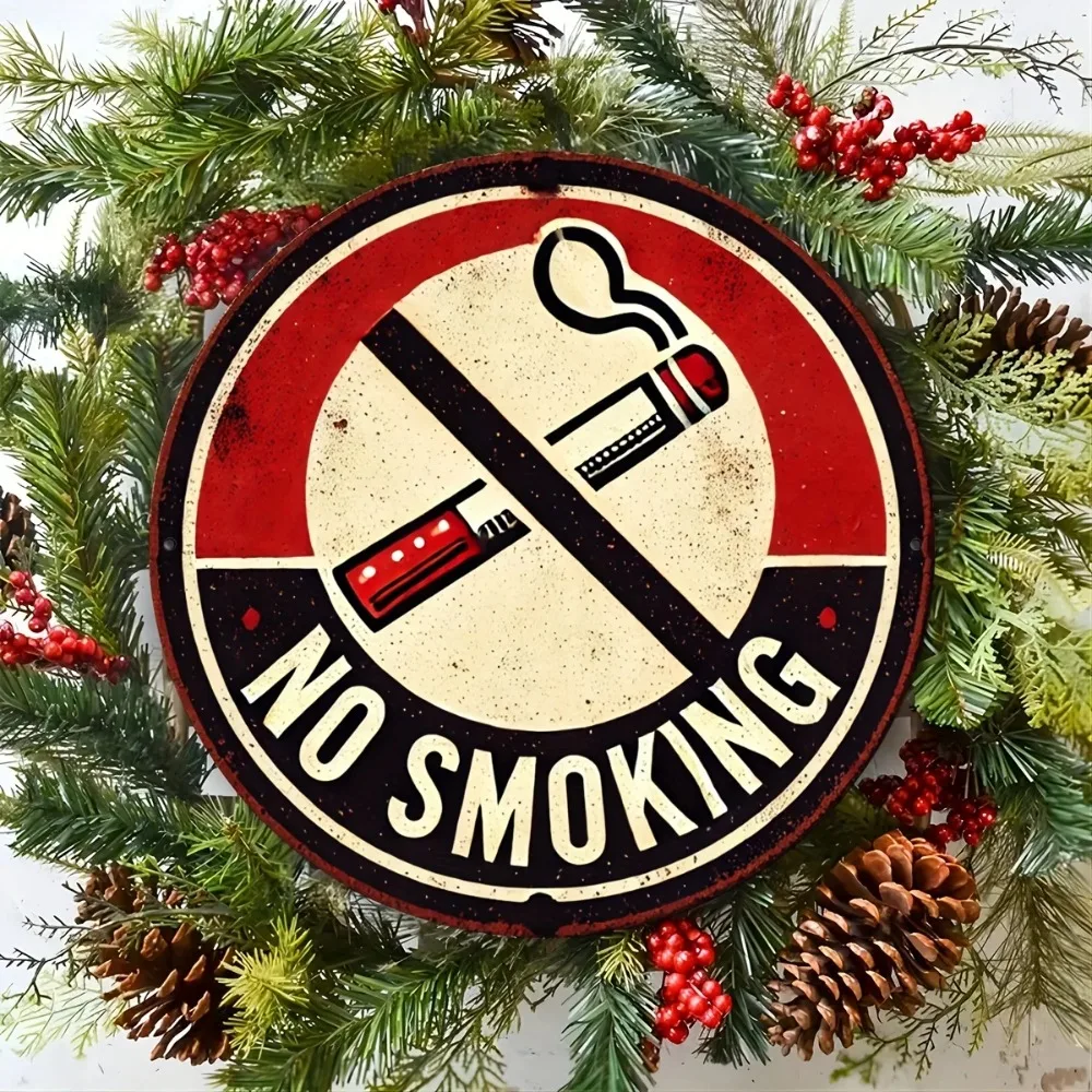 Vintage No Smoking Sign 1pc Rustic Aluminum Metal Wall Decor for Bar
