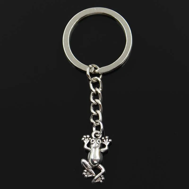 Fashion Keychain 22x12mm Frog Pendants DIY Men Jewelry Car Key Chain Ring Holder Souvenir For Gift