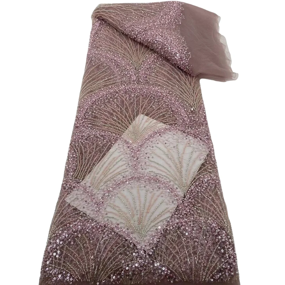 

Кружевная ткань с блестками и бусинами для свадьбы S- 14072618 Новый дизайн французского африканского тюлевого сетчатого кружева для вечернего платья