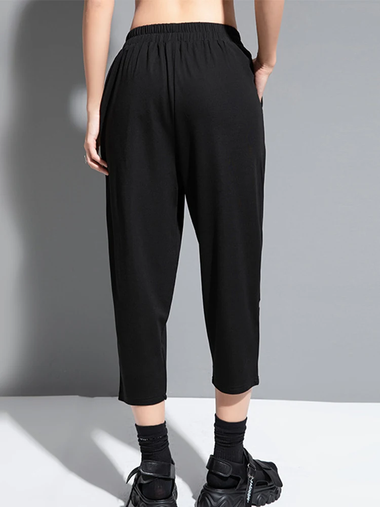 Amax LuluE Brand 2025 Summer Womens Classic Loose Long Pants Females Leisur Elastic Waist Harem Trousers Fashion Vintage Clothes