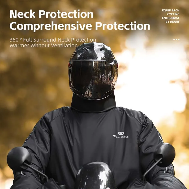 WEST BIKING Bicycle Commute Jacket Thickened Warm Stand Collar Windproof Outerwear With Built‑in Hand Guards For Daily Cycling