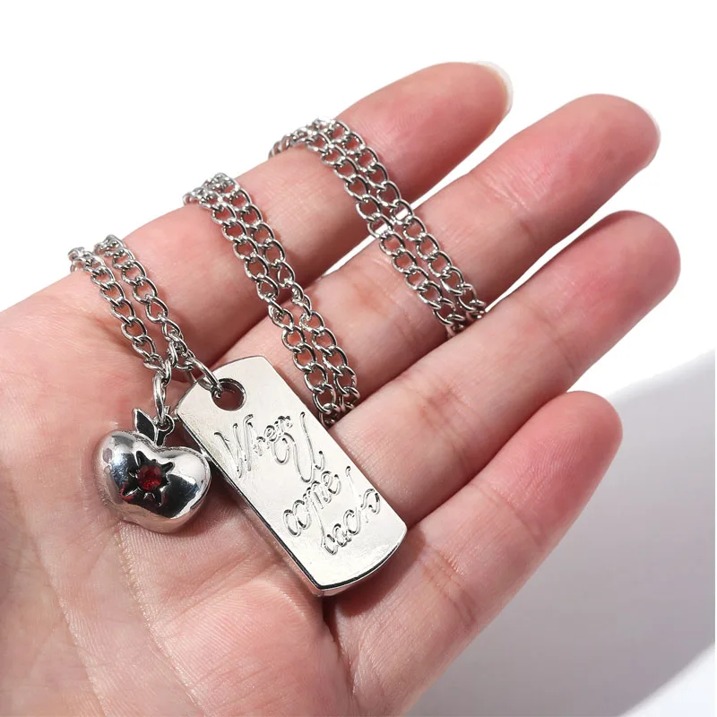 Spiel Liebe und Deepspace Halskette Caleb Cosplay Unisex Apple When U Come Back Anhänger Halsband Prop Zubehör Geschenke Schmuck