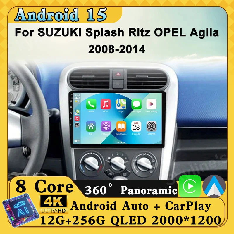 Android 16 Car Radio Player For OPEL Agila 2008-2014 For SUZUKI Splash Ritz 2008-2014 GPS Navigation Stereo Unit  WIFI