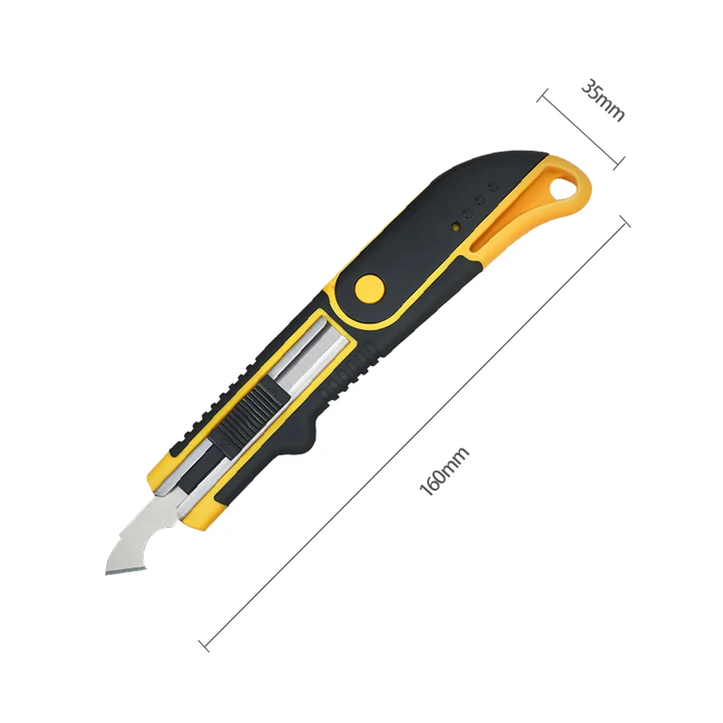 Deli 1Pcs Electrician Knife Cable Stripping Knife Wire Stripper Straight Curved Hook Fixed Blade Knives Cable Cutter Hand Tools