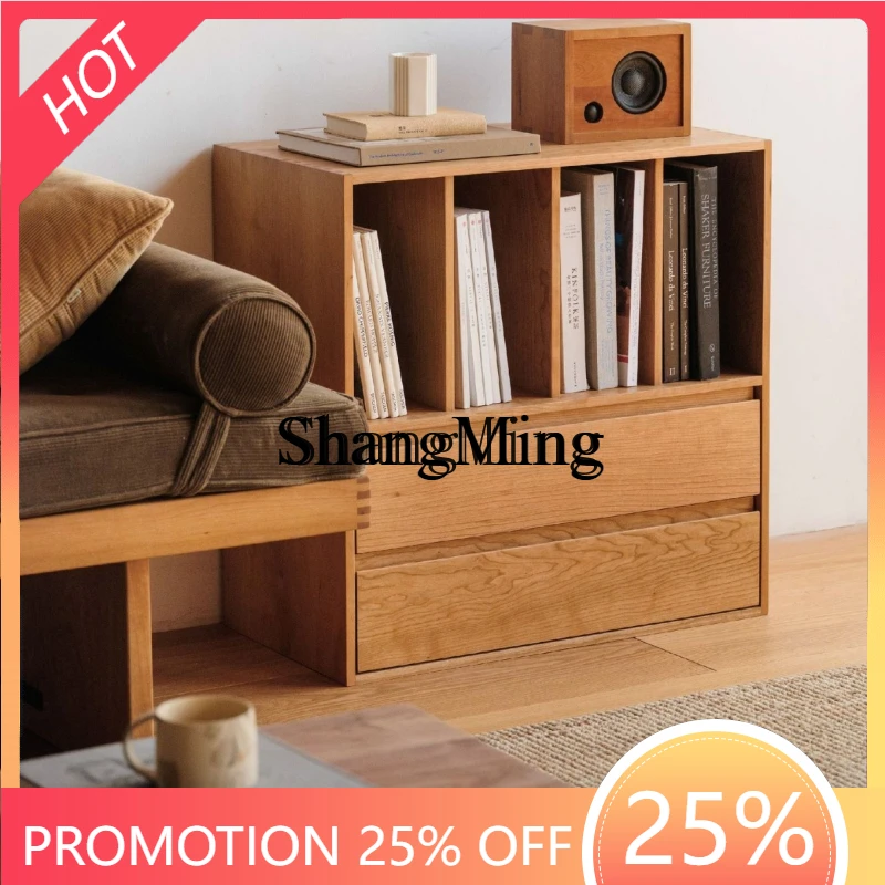 SM household new half-wall side cabinet solid wood storage multi-functional storage combination TV cabinet