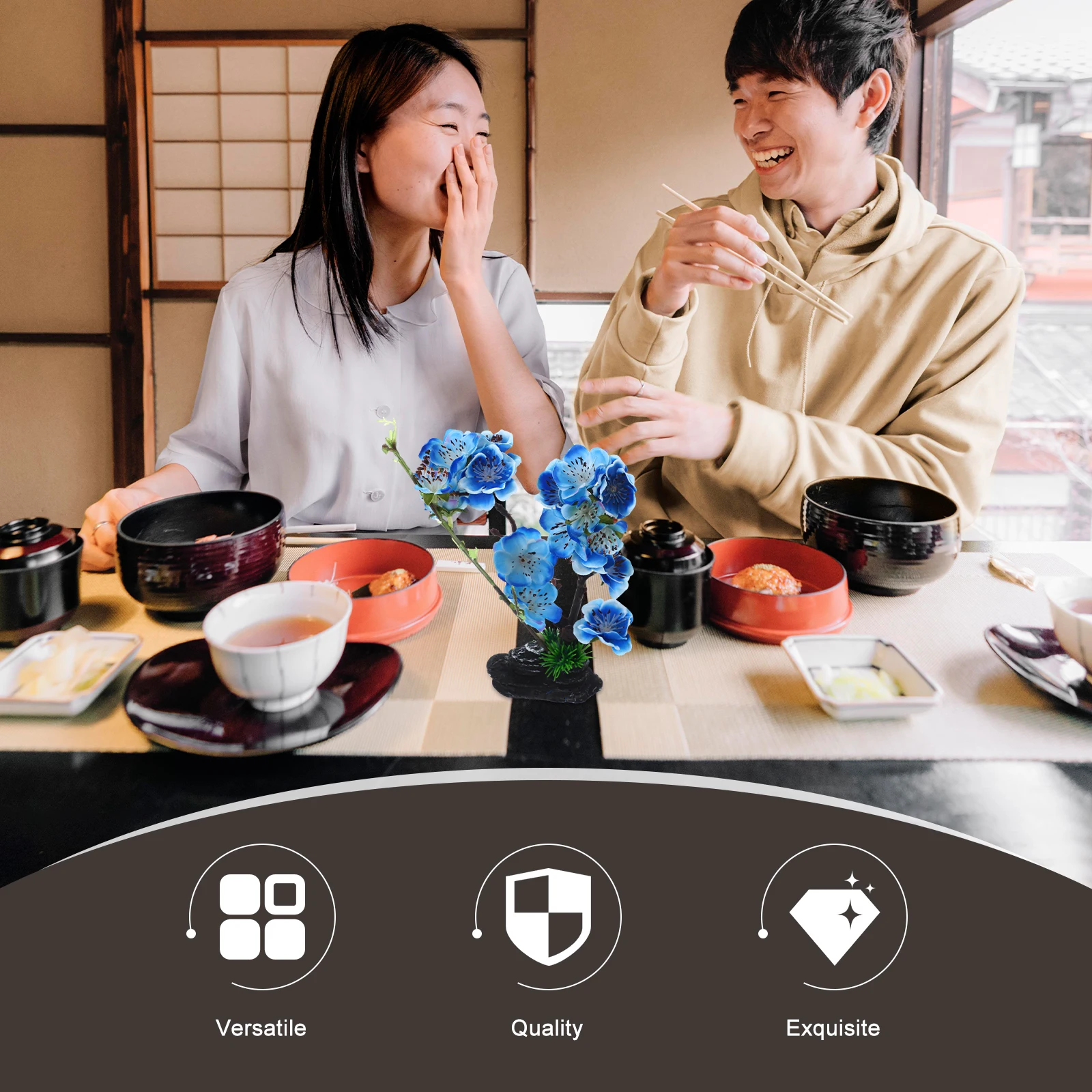 

Sushi Plate Flowers Decorations Artificial Flower Ornaments Vivid Sushi Dish Adornments Portable Practical Restaurant