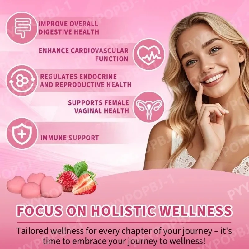 Women's Wellness Gummies support pH Balance with L-Arginine, Beetroot, Parsley and Peppermint Balance Hormones 60 Count