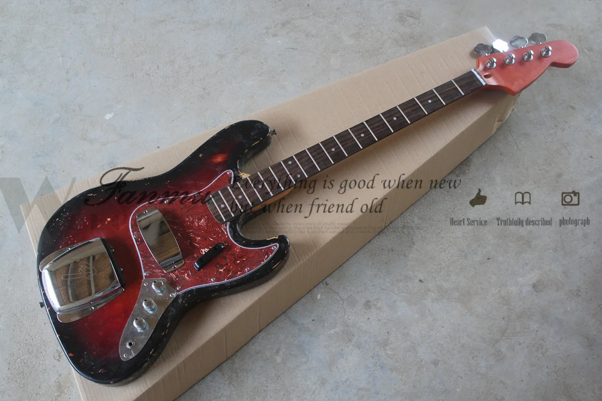 

custom 4 string bass guitar,JB bass without hardware iron case Vintage bass