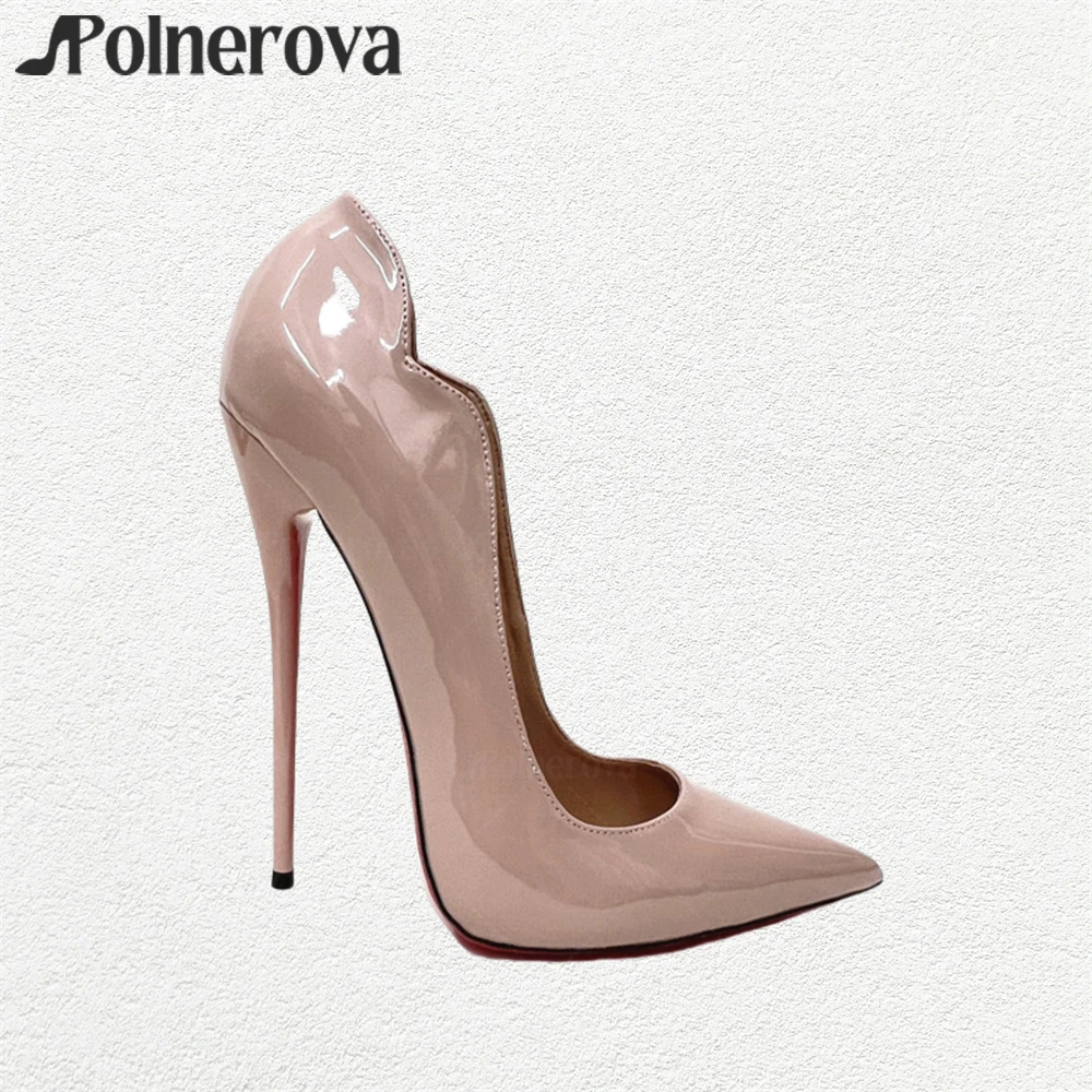 16cm Ultimate Lacquered Heel Pumps Flower Shape Slip on High Heels Sexy Style Handmade Customizable Multicolor Women's Stilettos