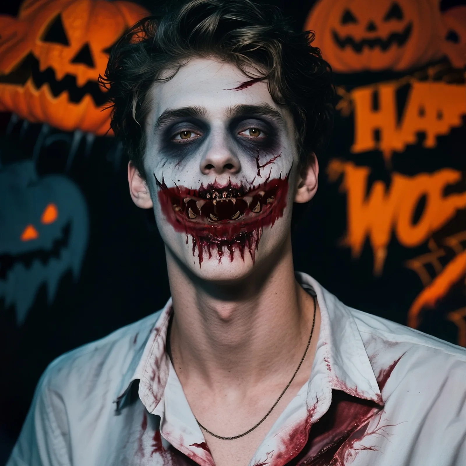 Halloween Mouth Tattoo Stickers Party Horror Thriller Lip DIY Decoration Props Stickers Halloween Decorations