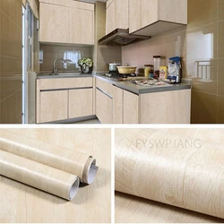 5M Wood Grain Home Decor Furniture Waterproof Vinyl Wall Sticker Self Adhesive PVC Wallpaper Kitchen Cabinet Door Sticker