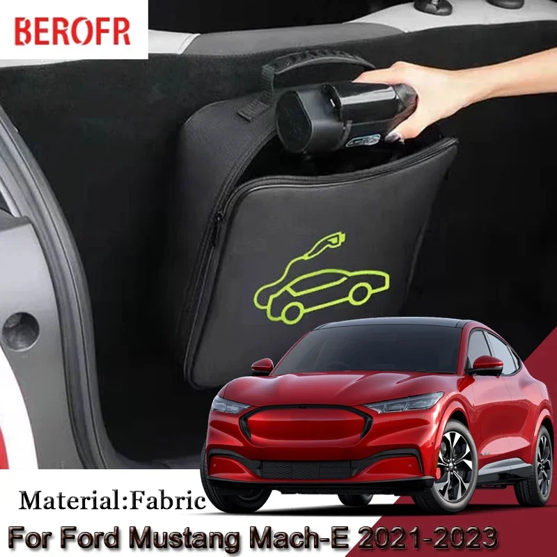 

Сумка для хранения автомобильного зарядного кабеля EV для Ford Mustang Mach-E 2021-2022 2023, вилки для зарядного устройства, розетки, водонепроницаемые, огнезащитные