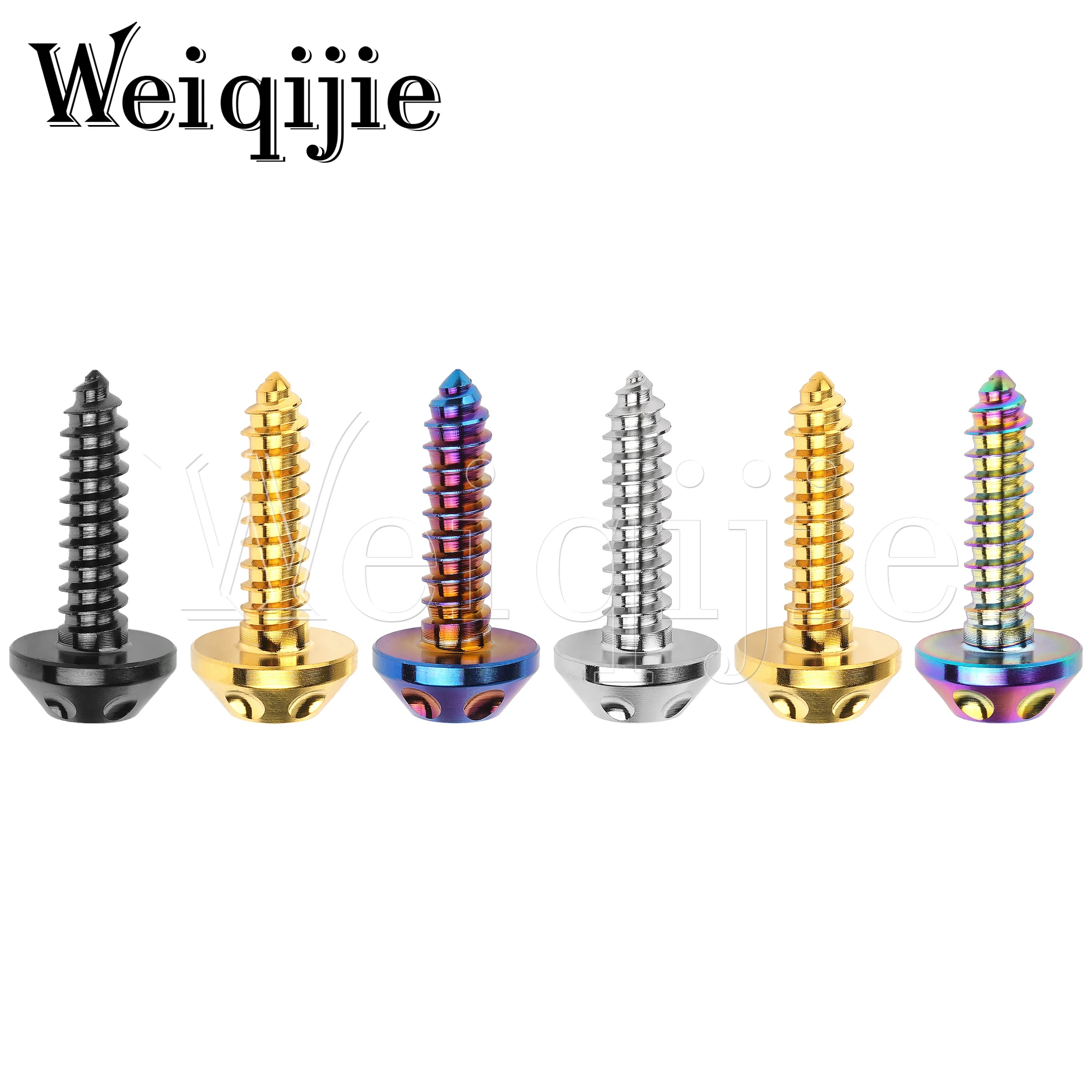 Weiqijie 4 Stuks Titanium Bout M 5X20Mm Zelftappende Knop Zeskant Kop Schroeven Bout Voor Motorfiets Auto