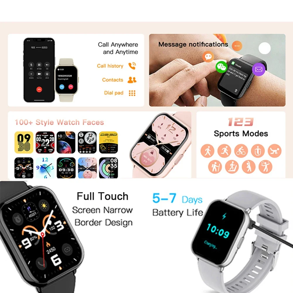 2025 VALDUS VS14 Smartwatch الرجال النساء اللياقة البدنية الرياضة عمر البطارية الطويل بلوتوث دعوة مقاوم للماء ساعة ذكية بالجملة 3/6/10 قطعة