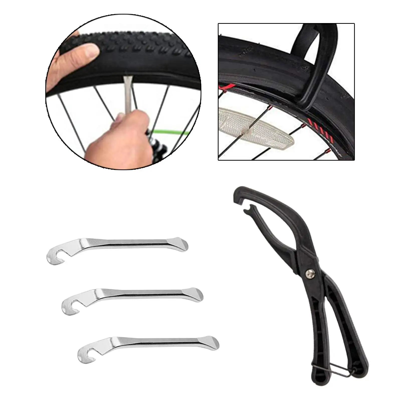 Tire Plier ABS Bike Hand Tire Lever Tire Changing Kit Bike Tire Repair Kit Tire Changing Tool for Width Within 45cm Outdoor MTB