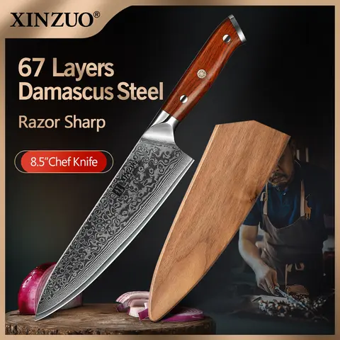 Damascus Chef Knife 8.5 Inch VG10 67 Layers XINZUO