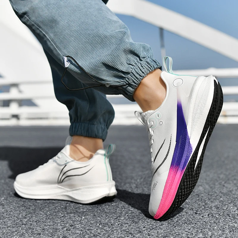 

Кроссовки для бега в парном стиле, углеродистая пластина, протираемые, дышащие, амортизирующие для мужчин и женщин, профессиональные гоночные кроссовки