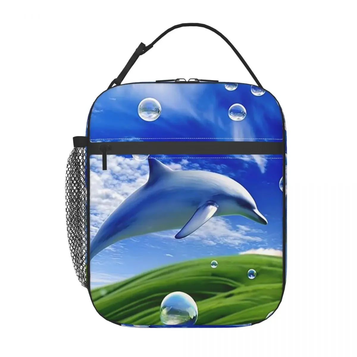 Swimming Frutiger Aero Fish Insulated Lunch Bag for Women Children Leakproof Food Boxes Thermal Lunch Box Tote