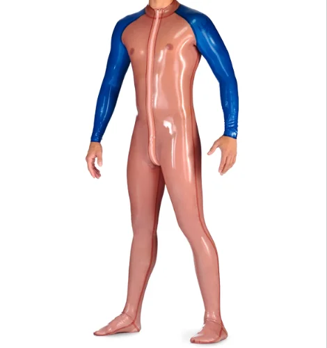100%Latex Rubber Gummi Bodysuit Patchwork men’s ,role-playing, special occasions, parties, comfortable xs-xxl 0.4 mm