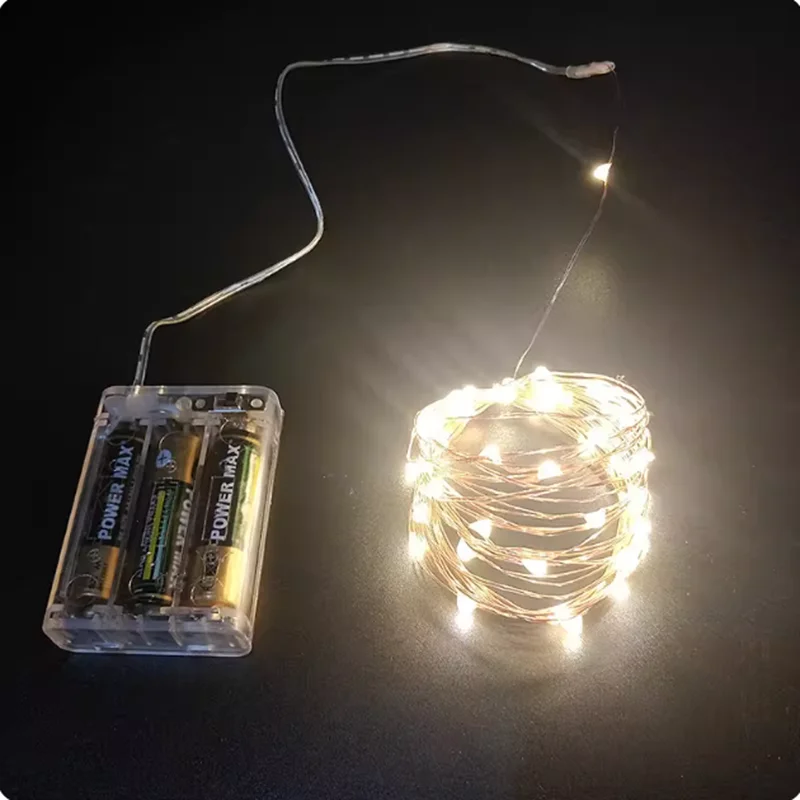5-Meter LED String Lights with Battery Box,  Warm light Waterproof Colorful Christmas Lights, Ambient Decorative Lighting