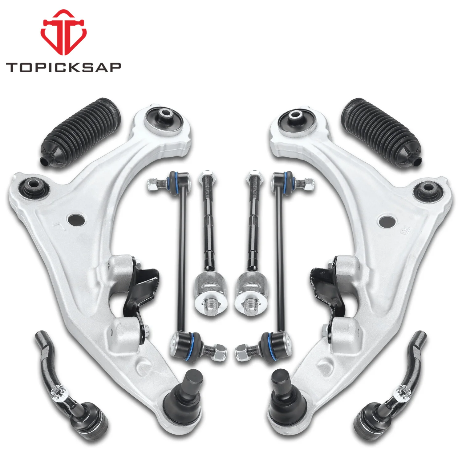 

TOPICKSAP 10pcs Front Lower Control Arm Ball Joint Tie Rod Sway Bar Link Suspension Kit for Nissan Murano 2009-2014