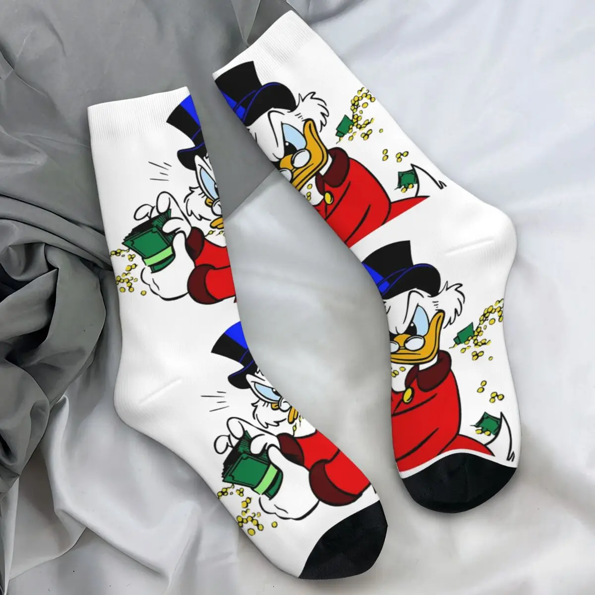 Scrooge McDuck Money Socks Elegant Stockings Winter Anti Bacterial Men Socks Soft Breathable Pattern Running Socks