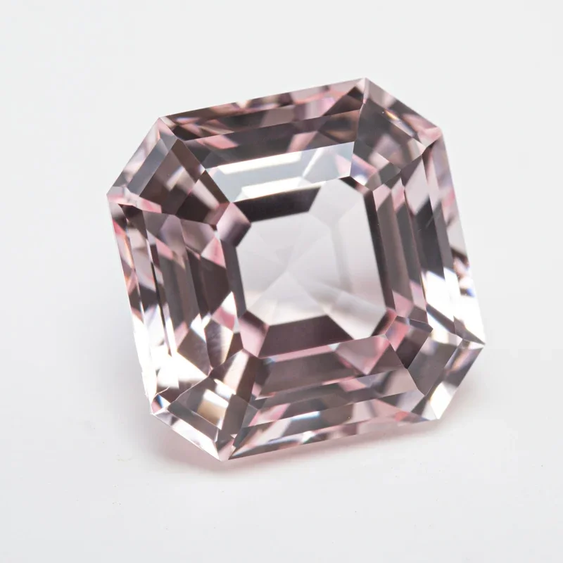 Lab Grown Sapphire Square Sakura Pink Asscher Cut  VVS1 Charms DIY for Jewelry Making Material Selectable AGL Certificate