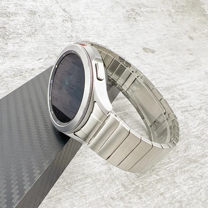 For Samsung Galaxy Watch4 Smartwatch Strap One Bead Original Buckle Stainless Steel Metal Strap