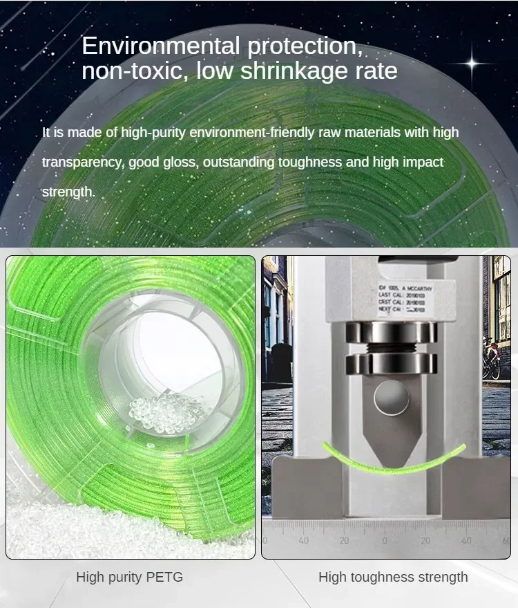 Zi-Rui 3Dプリンター PETGフィラメント キラキラグリッターパープル ダークグリーンで輝く輝く 1.75mm 2.2ポンド1kg/スプール キラキラとギャラクシーPETG \u2013 TINMORRY Store